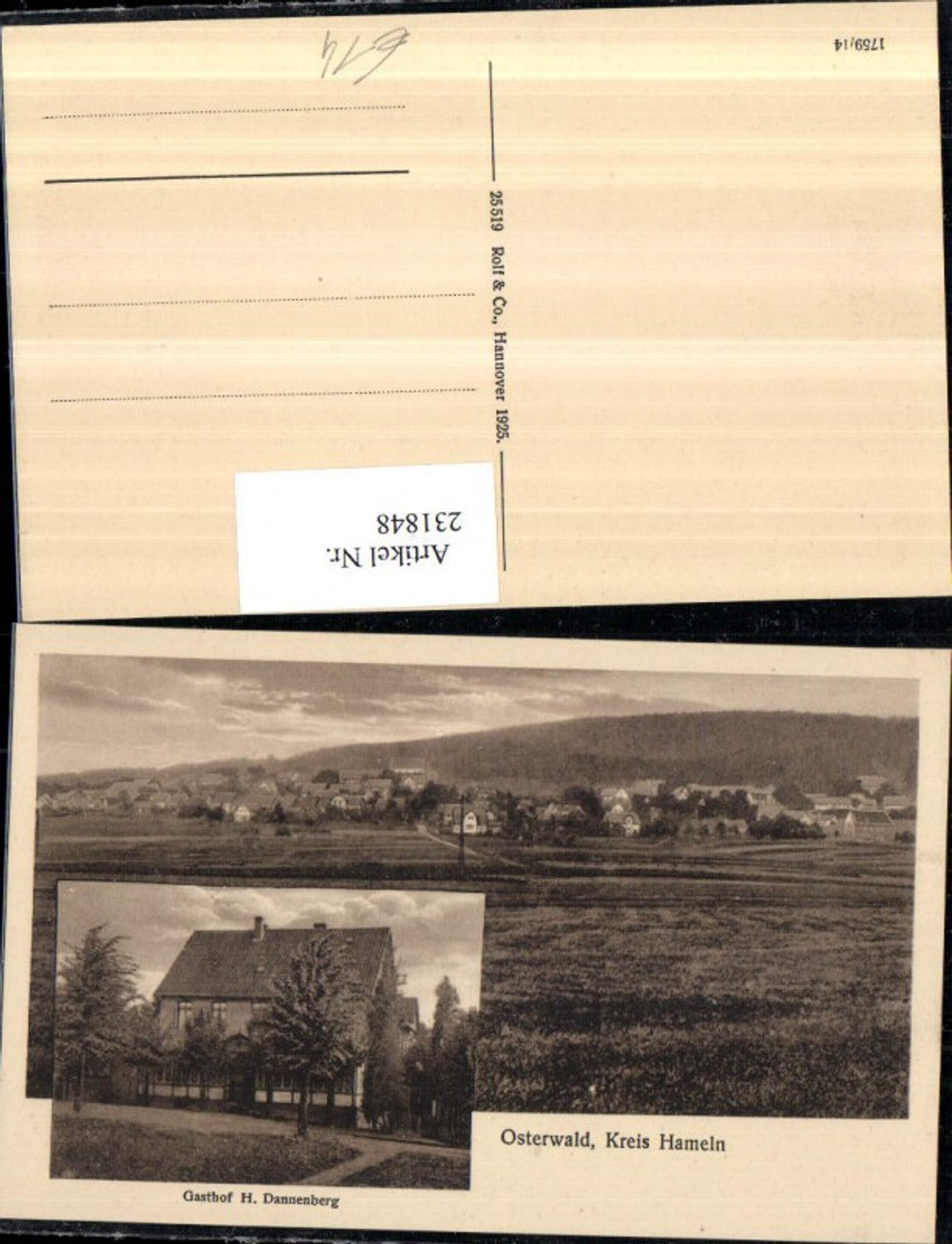 231848,Osterwald Kreis Hameln Totale Gasthof H. Dannenberg Mehrbildkarte