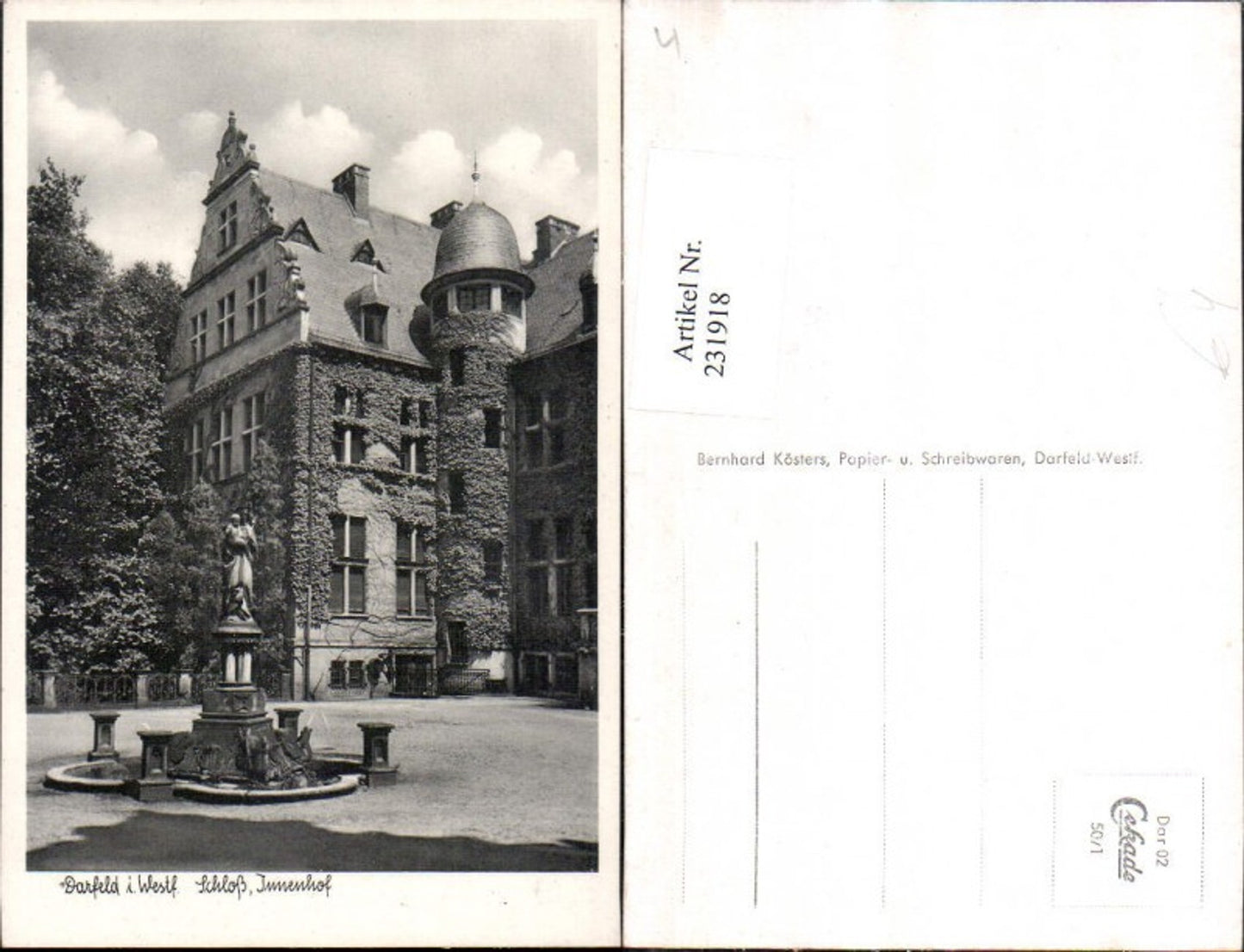 231918,Darfeld in Westfalen Schloss Innenhof Brunnen