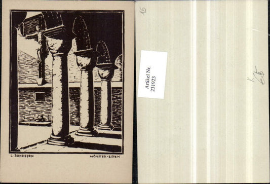 231923,Künstler AK L. Bonsieden Essen Münster Arkaden Kreuz