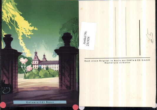 231924,Künstler AK Bonn Universität Eingang