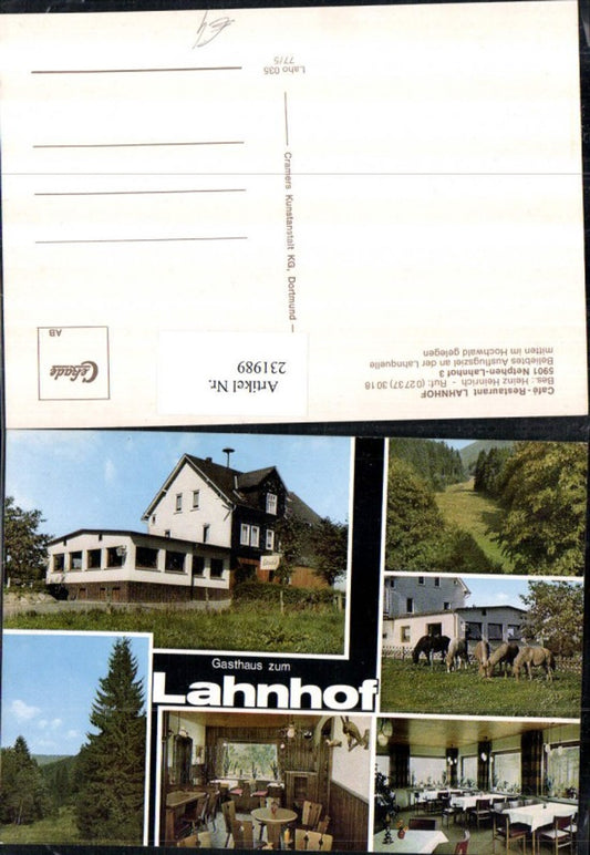 231989,Cafe Restaurant Pension Lahnhof Innenansicht Pferde Mehrbildkarte