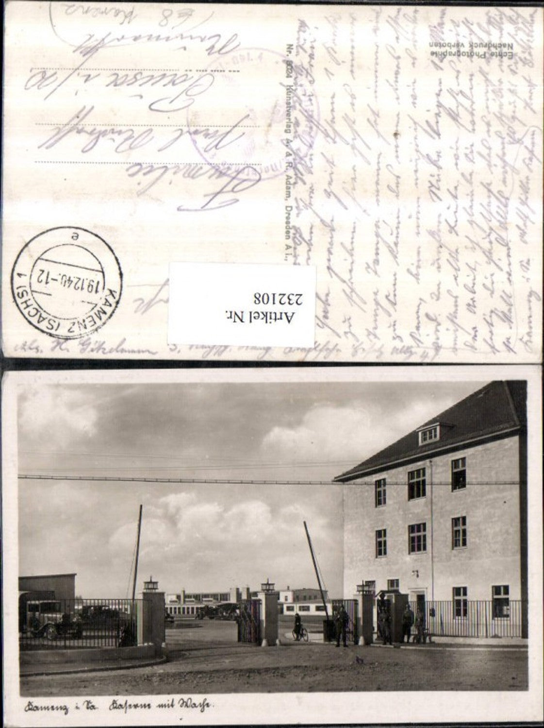 232108,Kamenz in Sachsen Kaserne m. Wache Soldaten Schranke