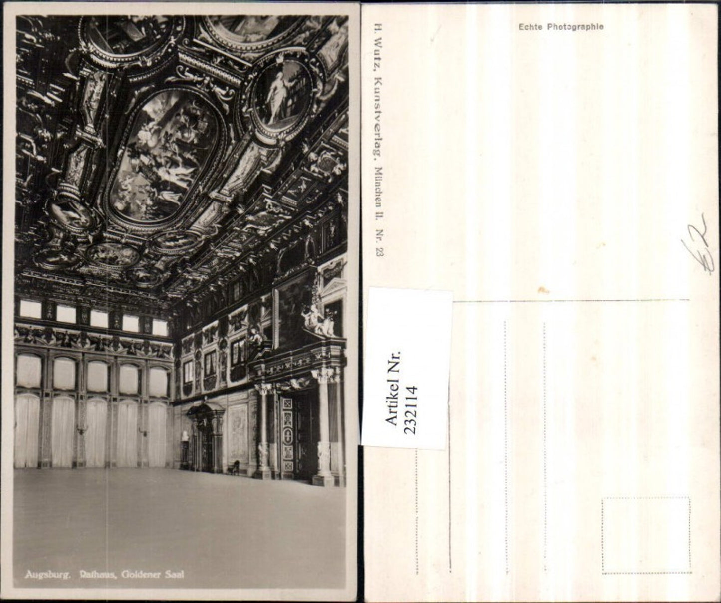 232114,Augsburg Rathaus Goldener Saal Innenansicht