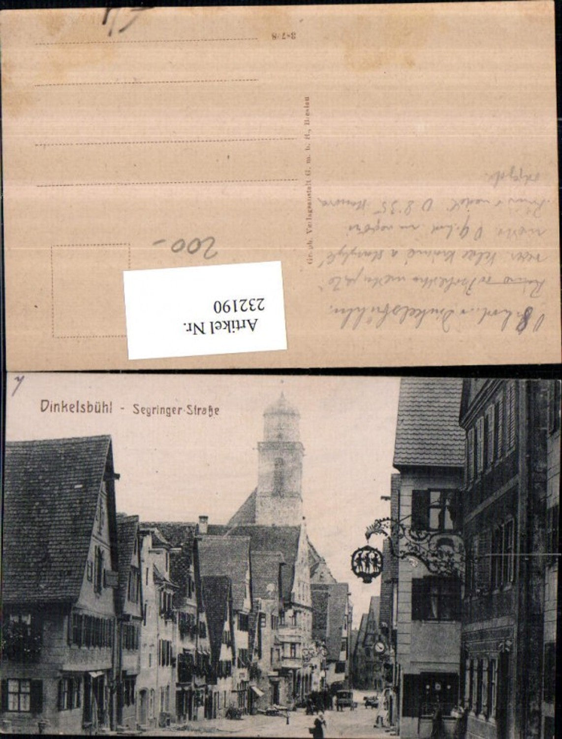 232190,Dinkelsbühl Segringer Straße Straßenansicht Gasthaus turm