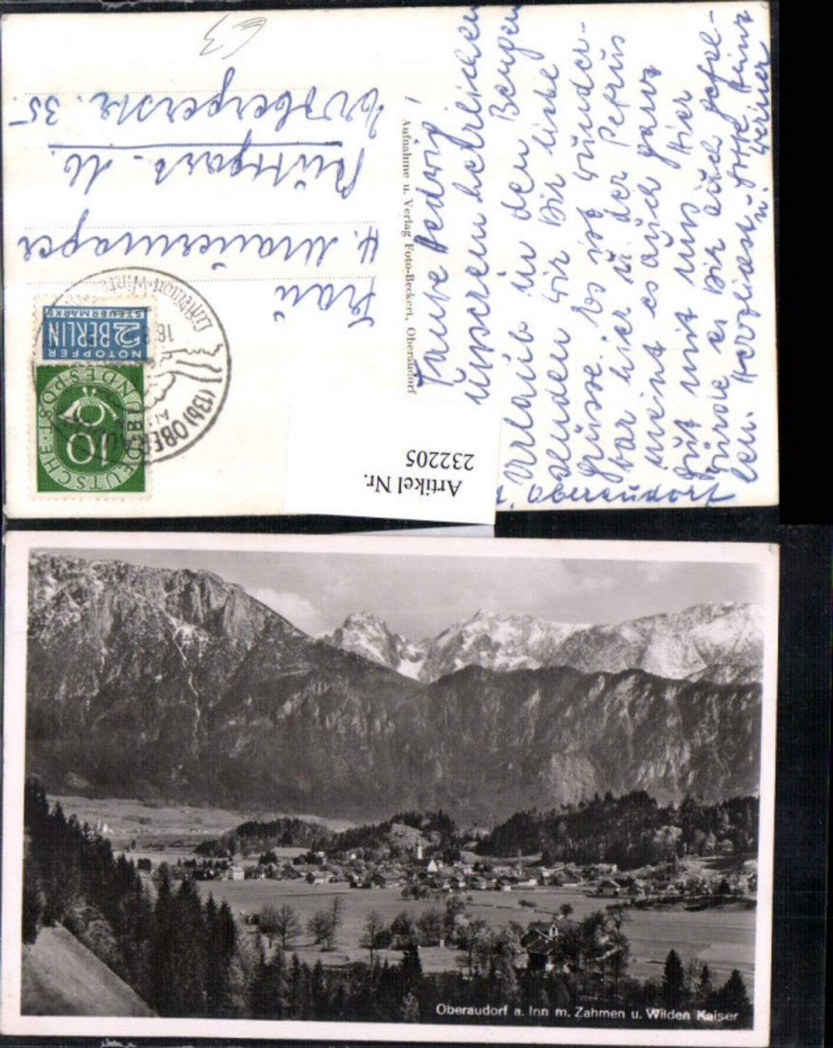 232205,Oberaudorf a. Inn Totale m. Zahmen u. Wilden Kaiser