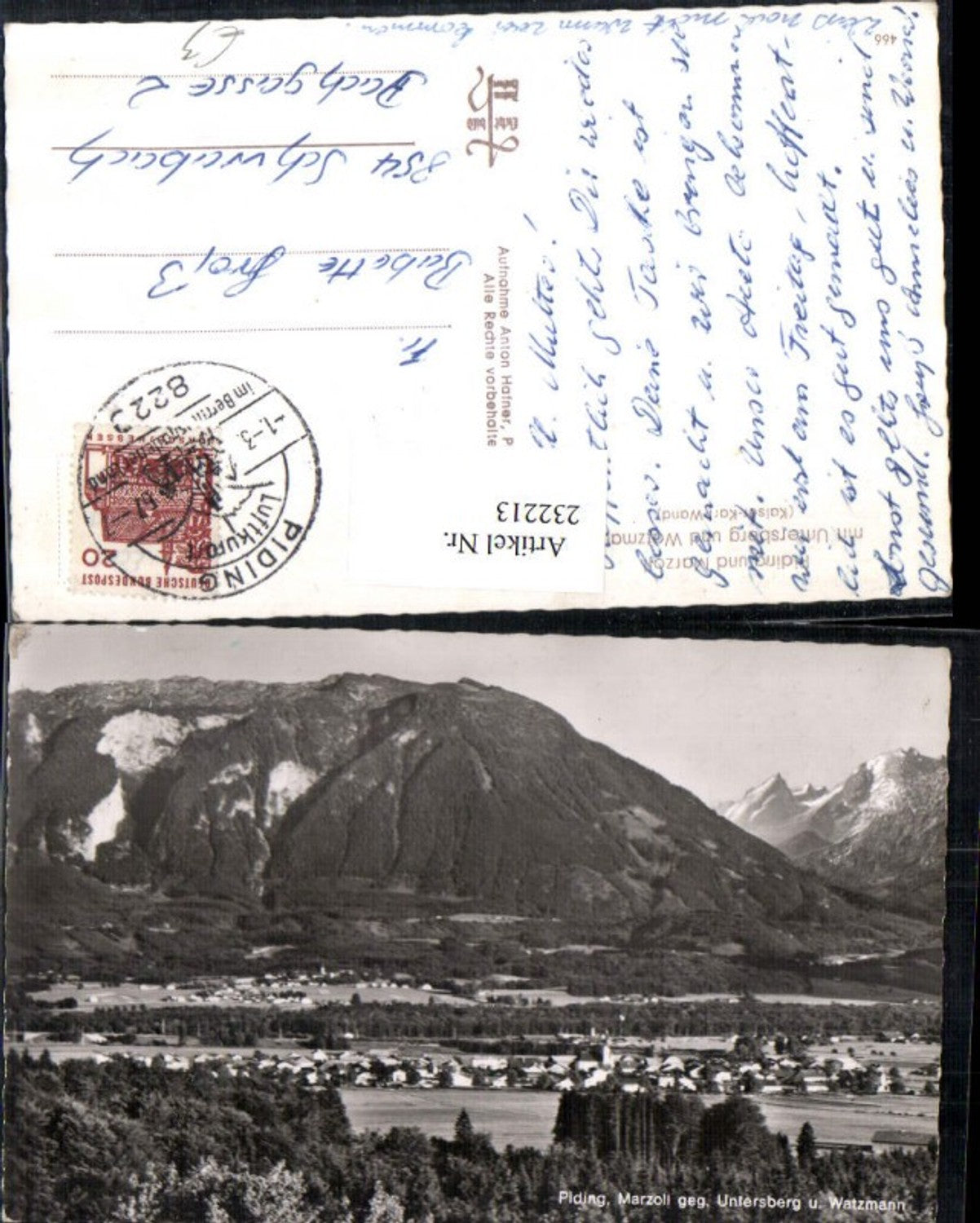 232213,Piding u. Marzoll Totale m. Untersberg u. Watzmann