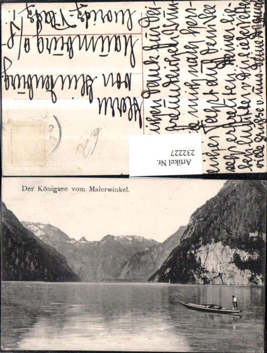 232227,Der Königssee v. Malerwinkel b. Schönau Partie Bergkulisse