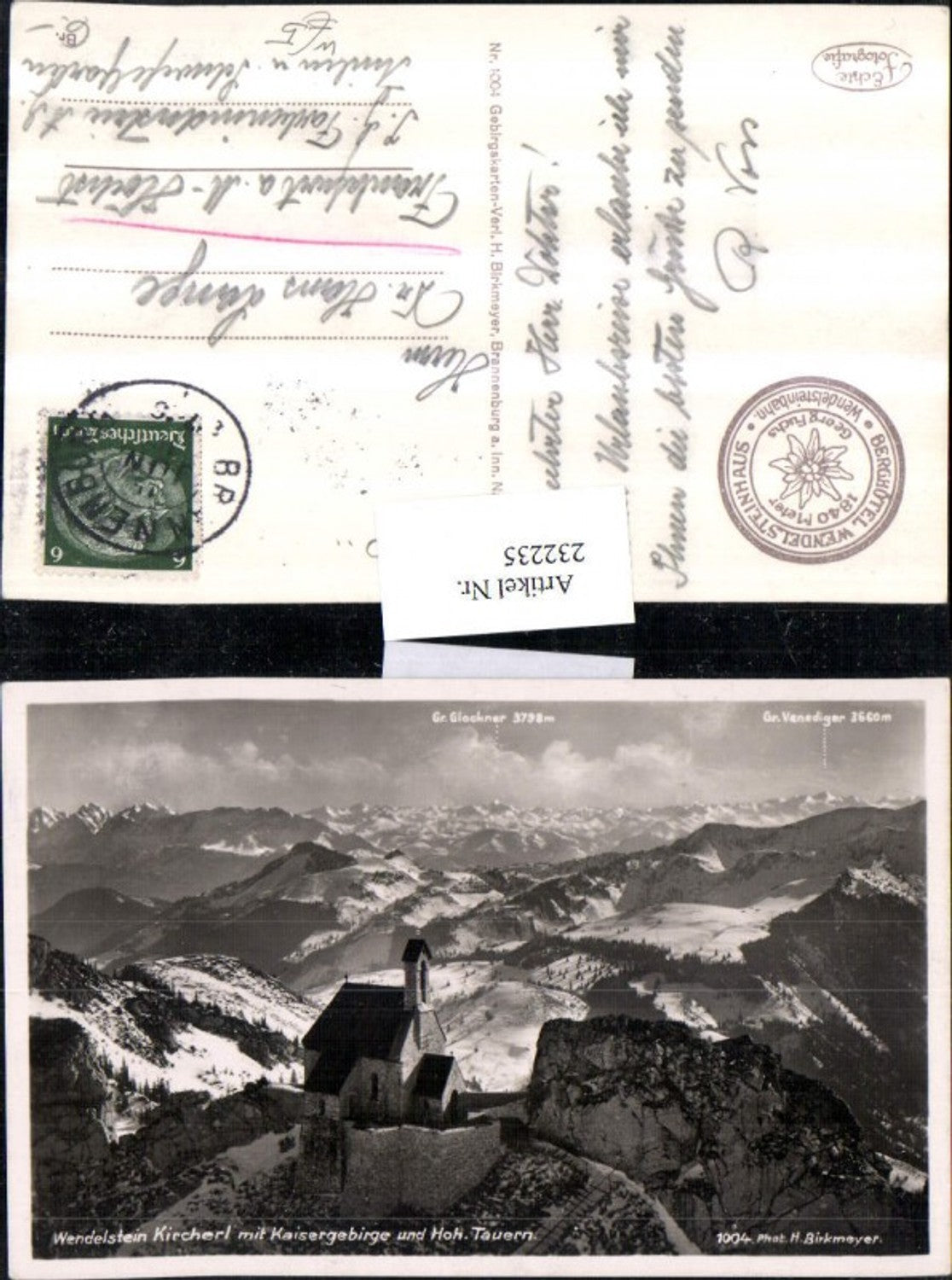 232235,Wendelstein Kircherl Kirche m. Kaisergebirge u. Hohen Tauern b. Bayrischzell