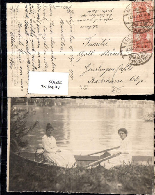 232306, Photo AK Esslingen Women in a rowing boat