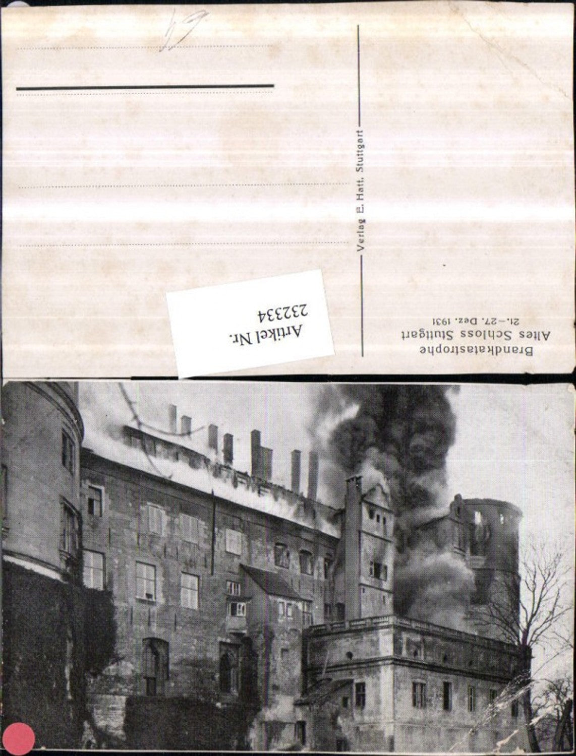 232334,Brandkatastrophe Altes Schloss Stuttgart Brand