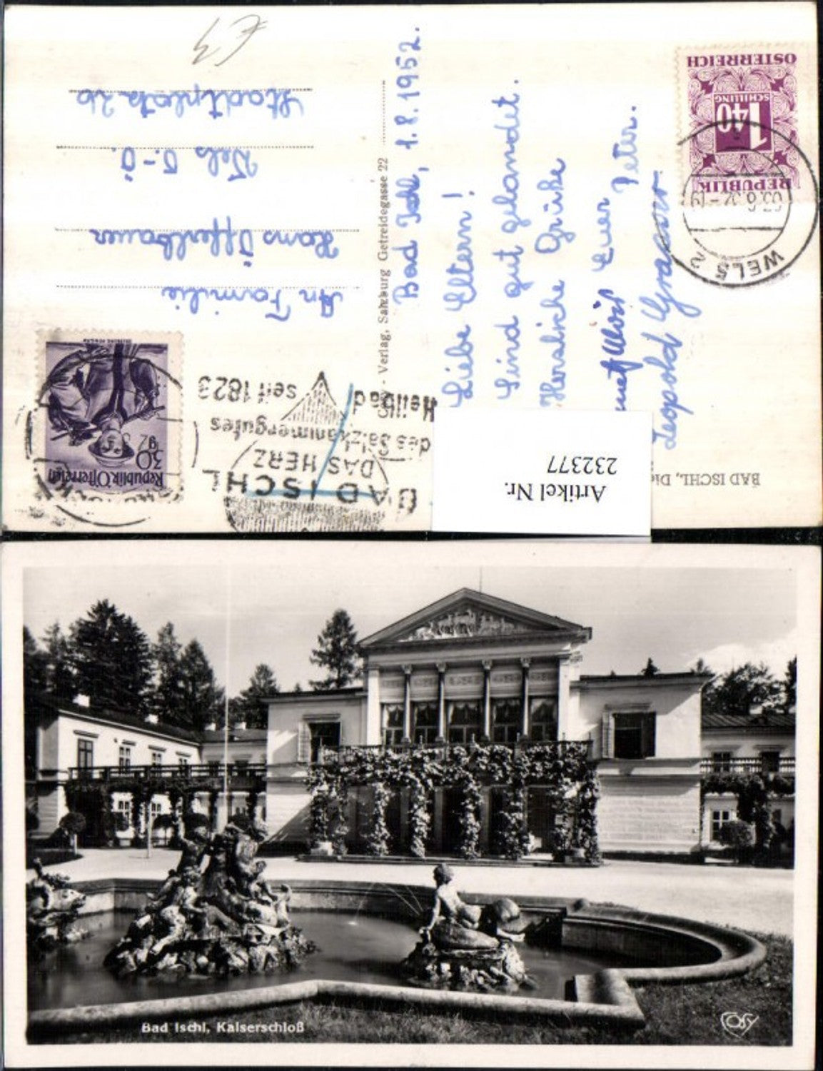 232377,Bad Ischl Kaiservilla Springbrunnen