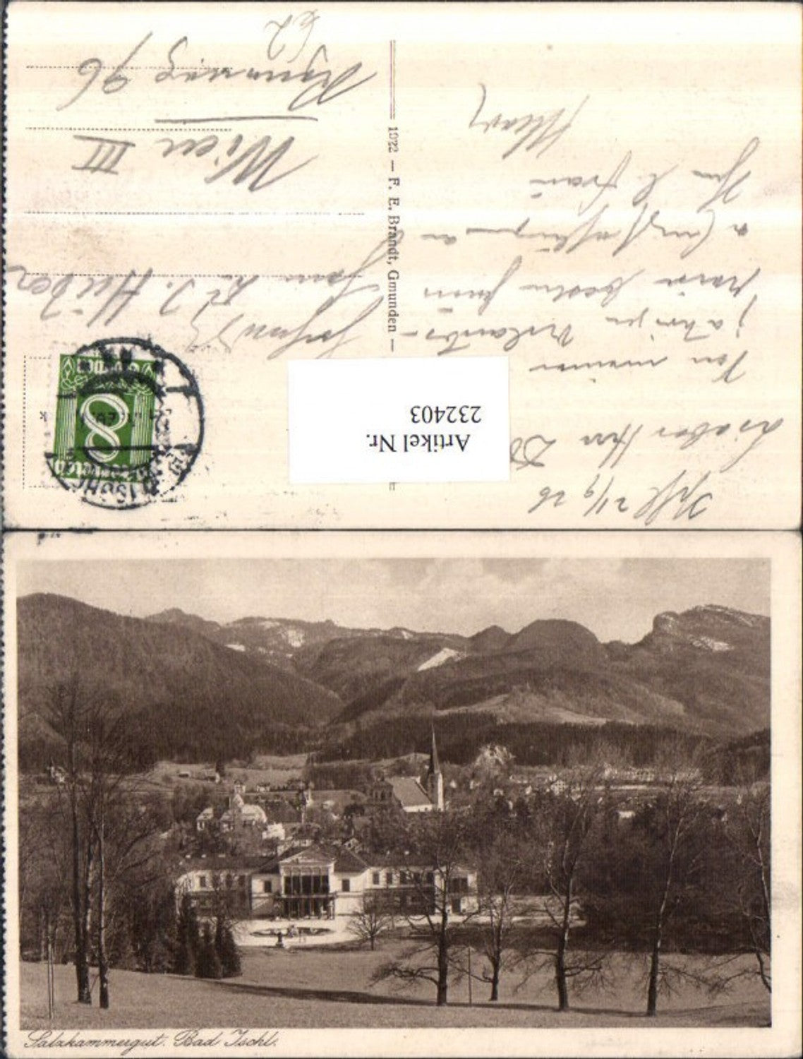 232403,Bad Ischl Teilansicht m. Kaiservilla pub F. E. Brandt 051