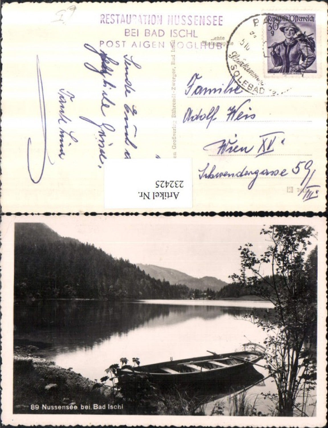 232425,Bad Ischl Nussensee See Ruderboot Partie