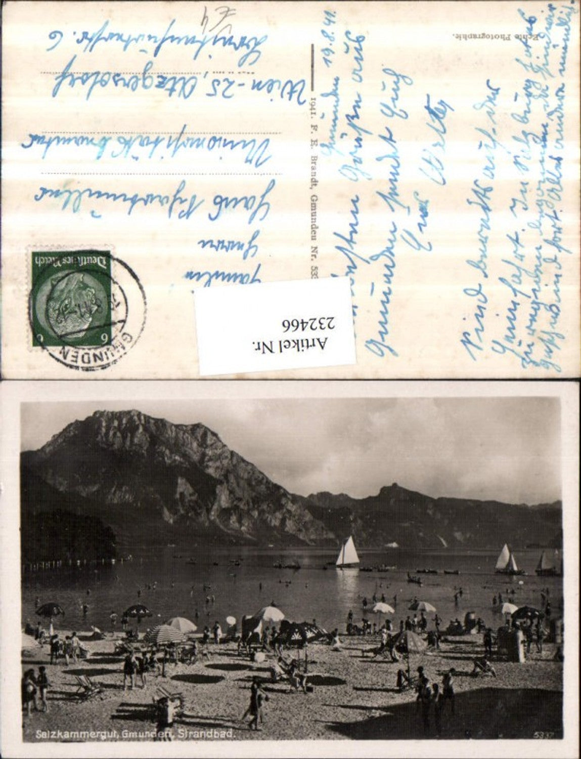 232466,Gmunden Strandbad Strand Strandleben pub F. E. Brandt 5337