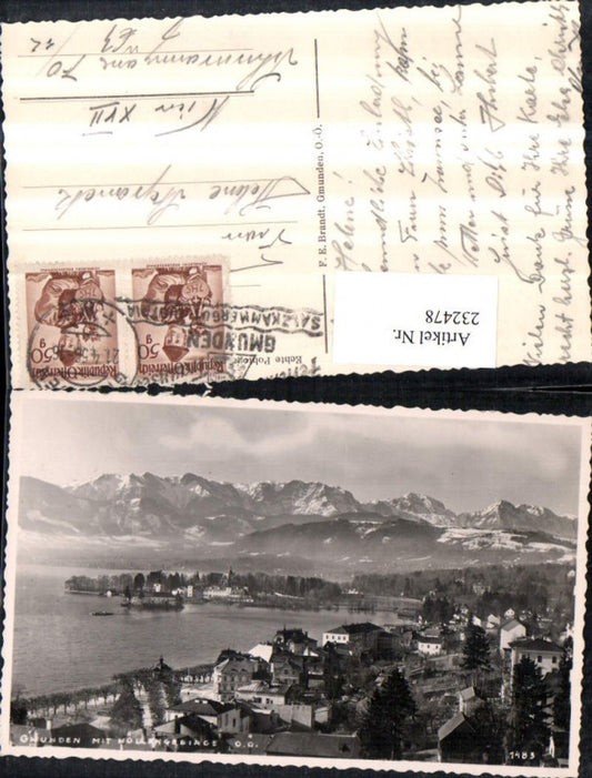 232478,Gmunden Totale m. Höllengebirge pub F. E. Brandt 1483