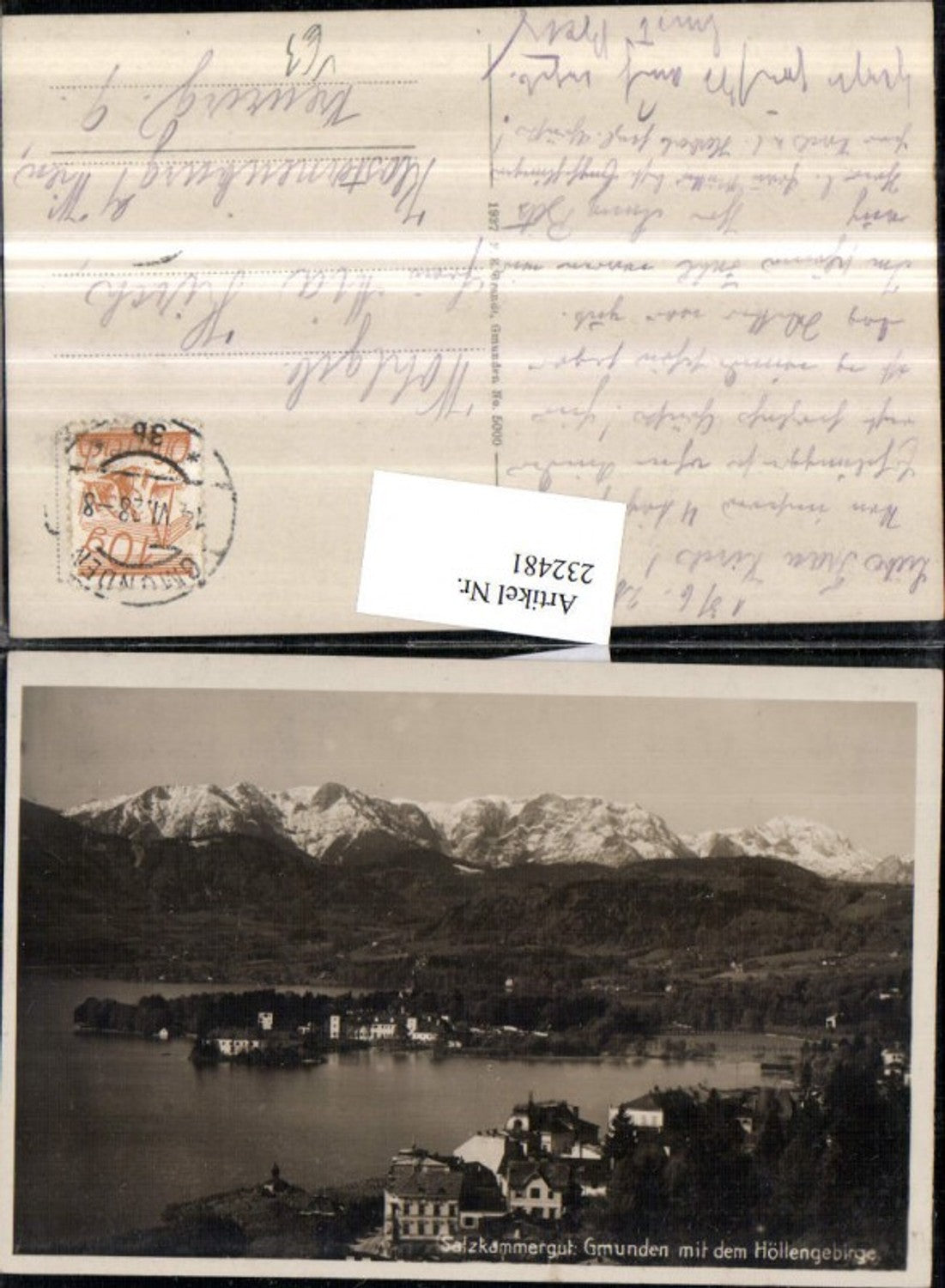 232481,Gmunden Teilansicht m. d. Höllengebirge pub F. E. Brandt 5000