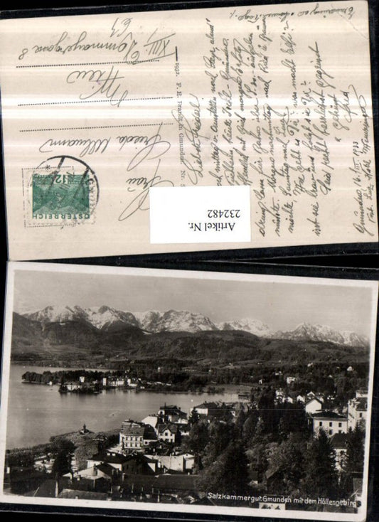 232482,Gmunden Totale m. d. Höllengebirge pub F. E. Brandt 5000