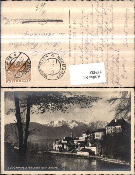 232483,Gmunden Teilansicht v. Mühlwang Partie pub F. E. Brandt 5434 b