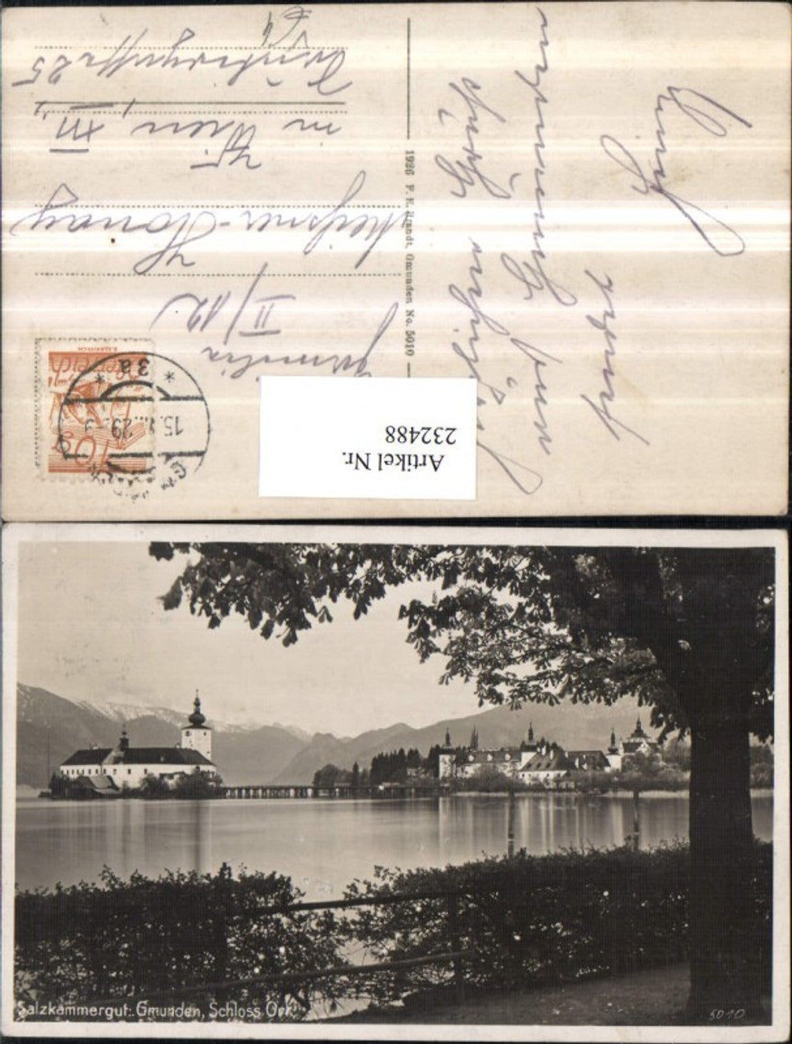 232488,Gmunden Schloss Orth Partie pub F. E. Brandt 5010