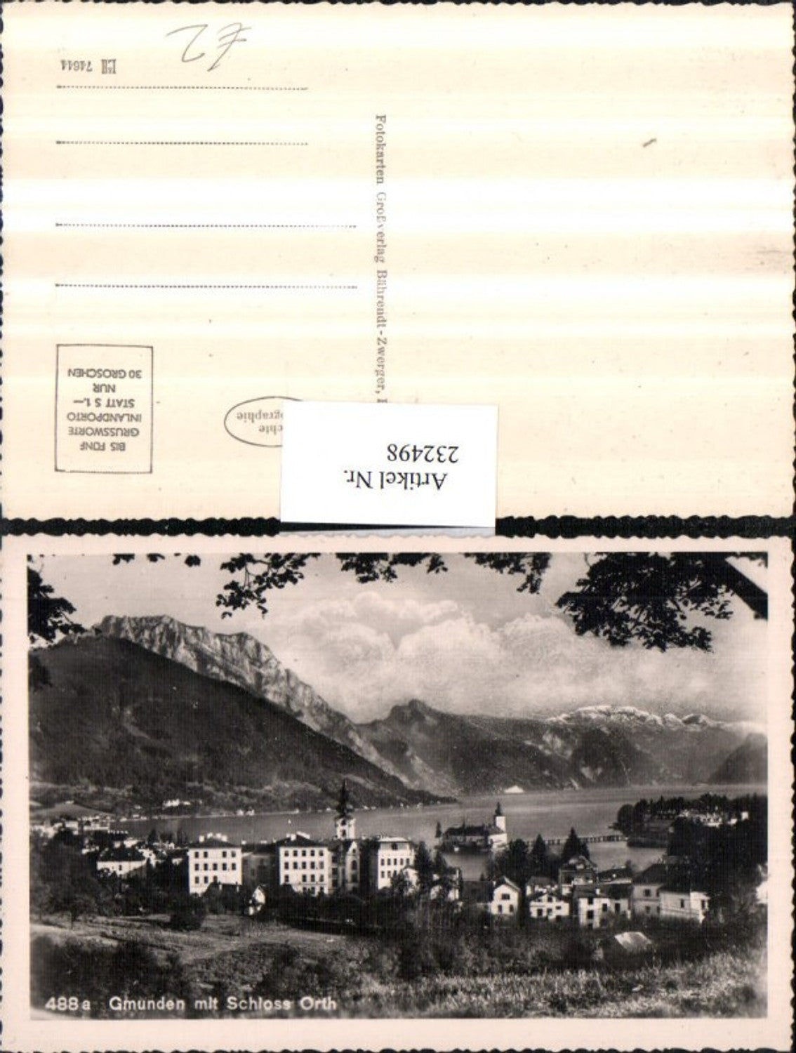 232498,Gmunden Teilansicht m. Schloss Orth