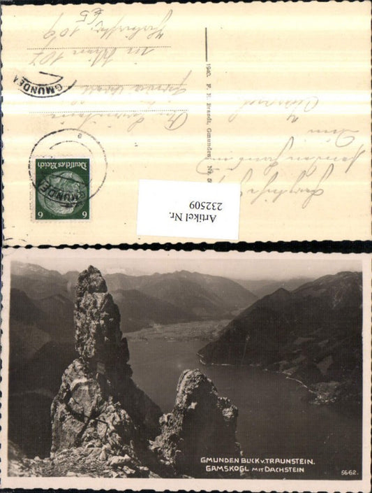 232509,Gmunden Blick v. Traunstein Gamskogel m. Dachstein pub F. E. Brandt 5662