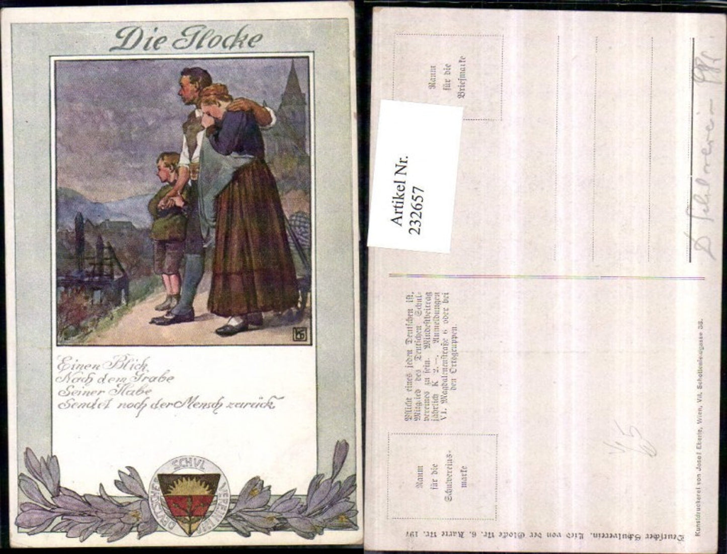 232657,Deutscher Schulverein 197 Die Glocke Mann m. Frau u. Kind Text