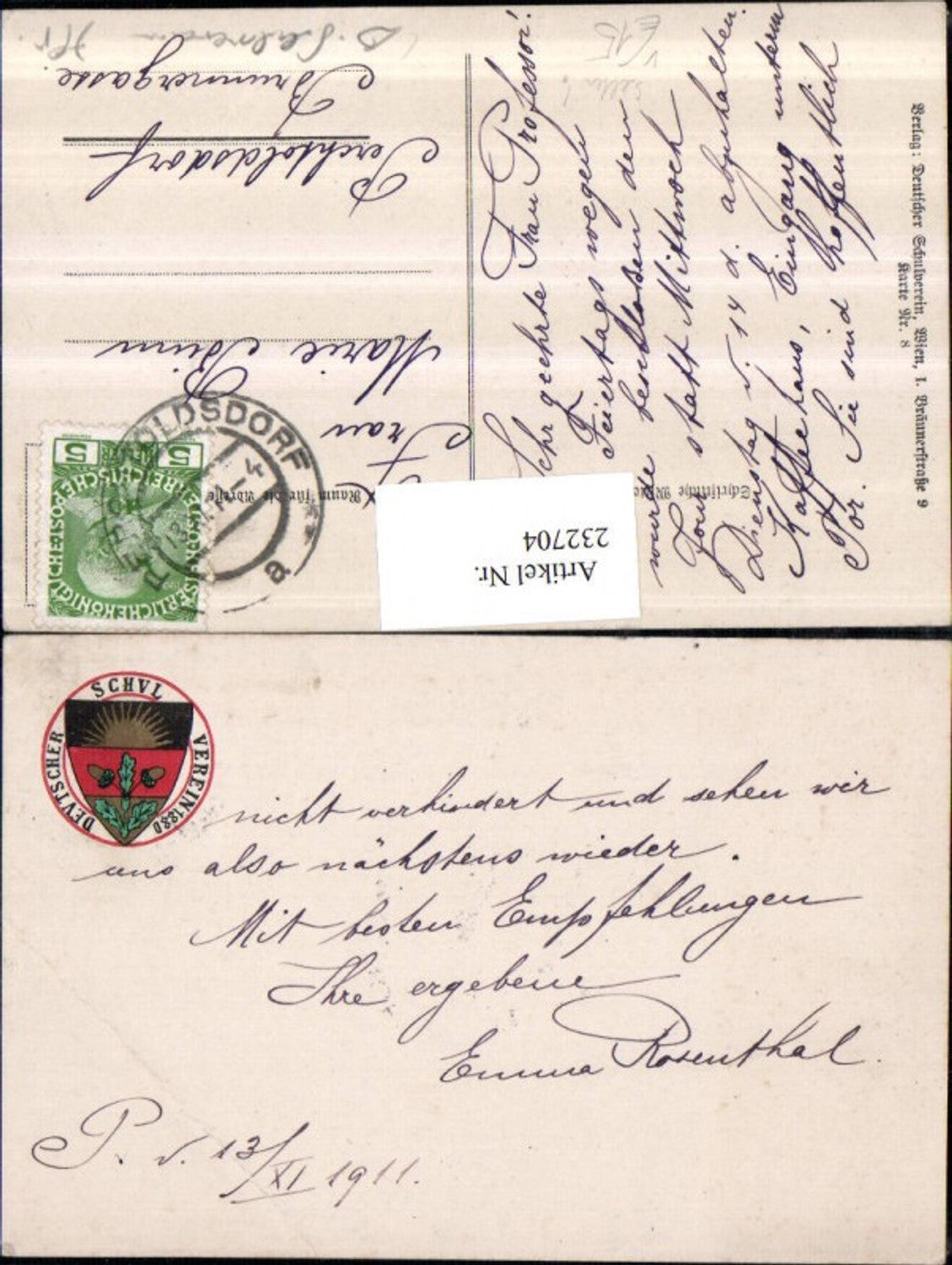 232704,Deutscher Schulverein 8 Seltene AK Text