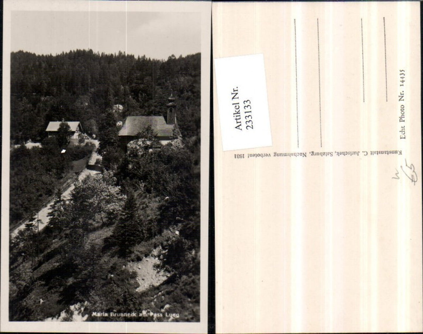 233133,Maria Brunneck Kirche am Pass Lueg b. Golling