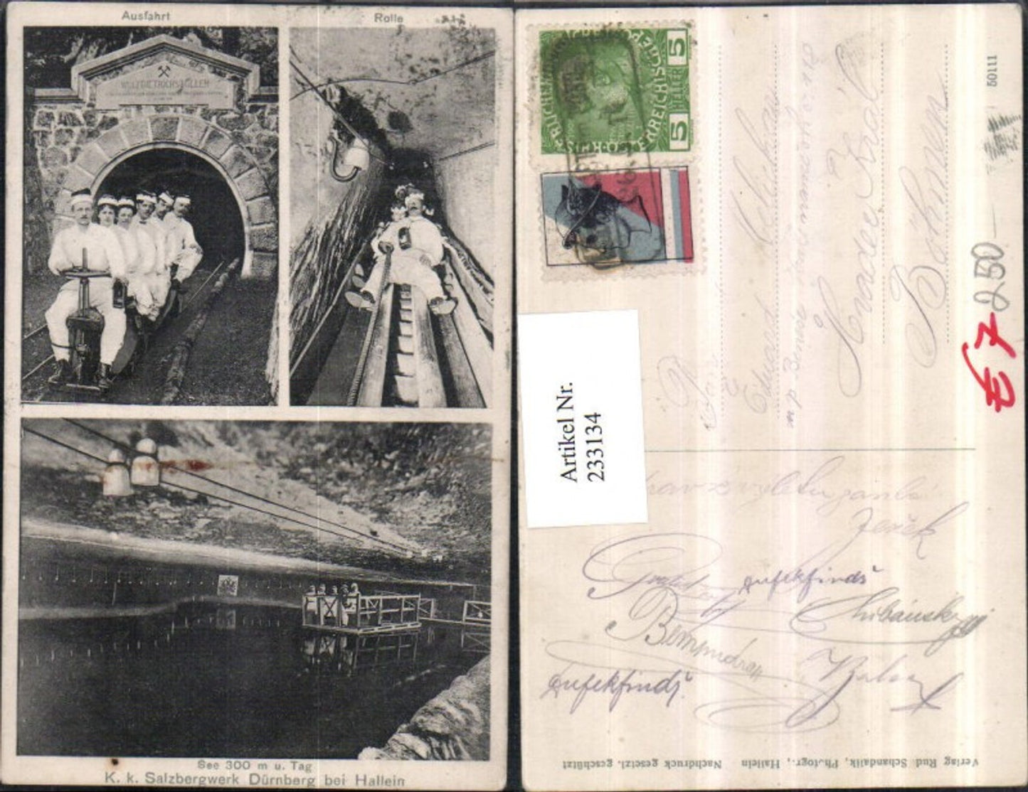233134,Salzbergwerk Dürrnberg b. Hallein Ausfahrt Rutsche See Mehrbildkarte