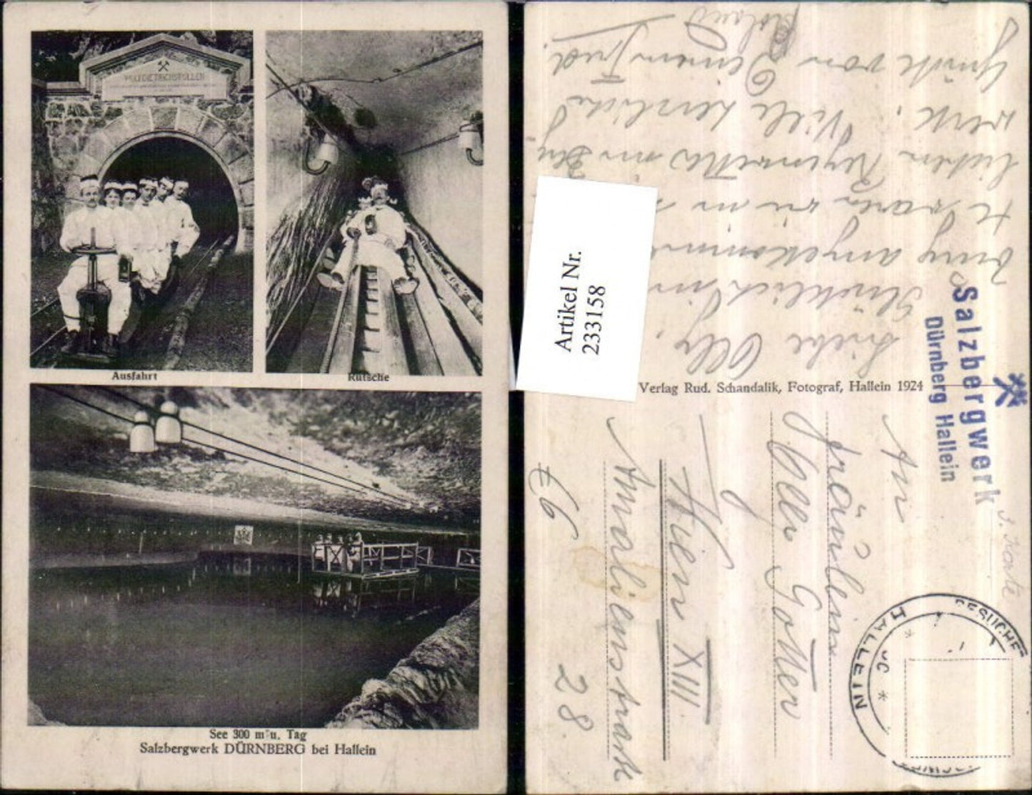 233158,Salzbergwerk Dürrnberg Dürnberg b. Hallein See Rutsche Ausfahrt Mehrbildkarte