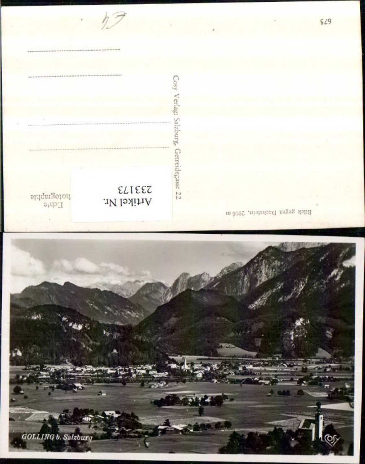 233173,Golling b. Salzburg Totale Blick geg. Dachstein pub Cosy 675