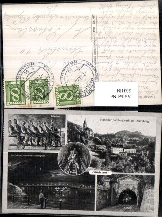 233184,Hallein Salzbergwerk am Dürrnberg Einfahrt Rutsche Stollenfahrt Salzsee Ausfahrt Mehrbildkarte