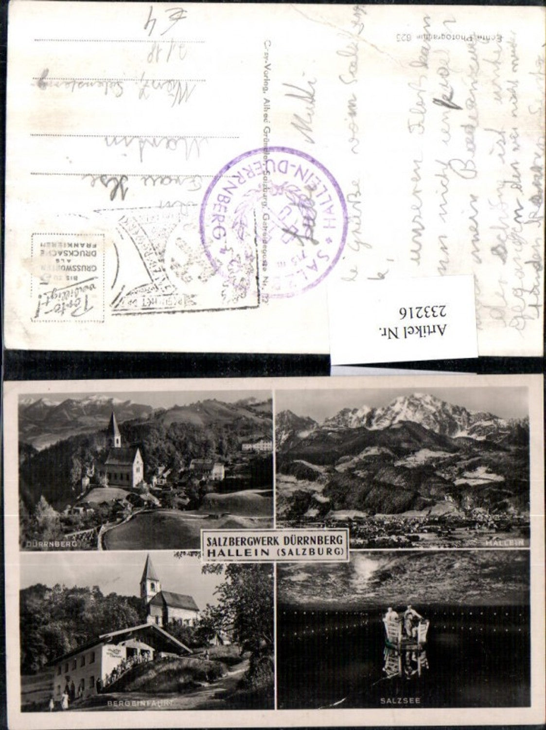 233216,Salzbergwerk Dürrnberg b. Hallein Totale Salzsee Bergeinfahrt Mehrbildkarte