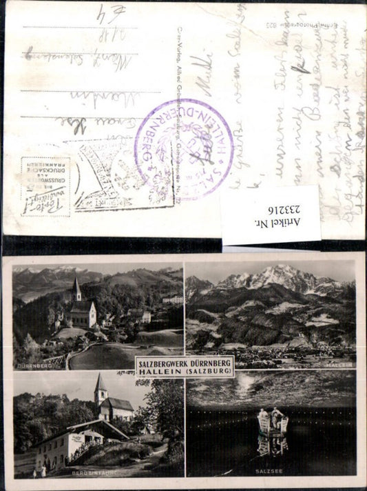 233216,Salzbergwerk Dürrnberg b. Hallein Totale Salzsee Bergeinfahrt Mehrbildkarte