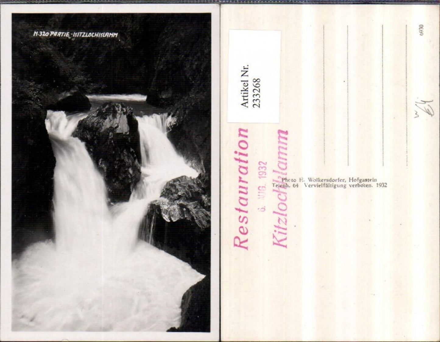 233268,Kitzlochklamm Klamm Wasserfall b. Taxenbach Partie