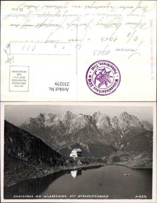 233279,Schutzhaus am Wildseeloder m. Loferer Steinberge b. Lofer Bergkulisse