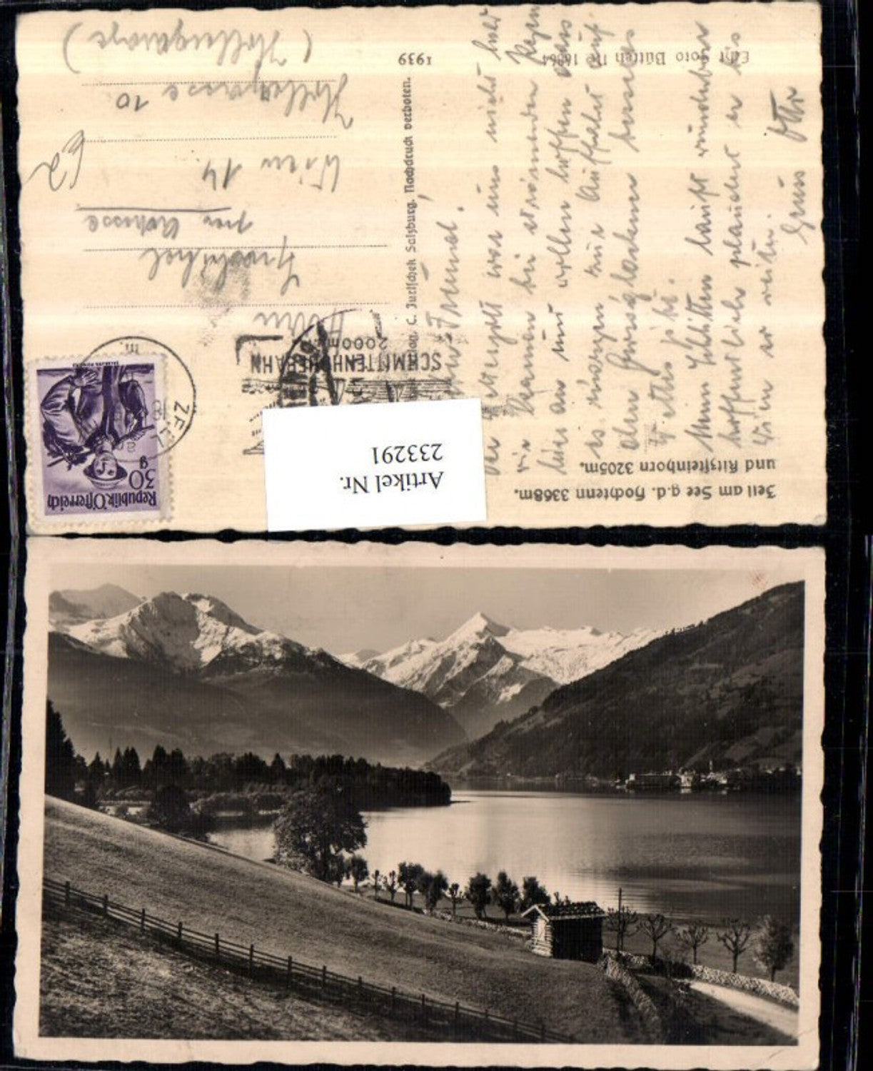 233291,Zell am See geg. d. Hochtenn u. Kitzsteinhorn Partie