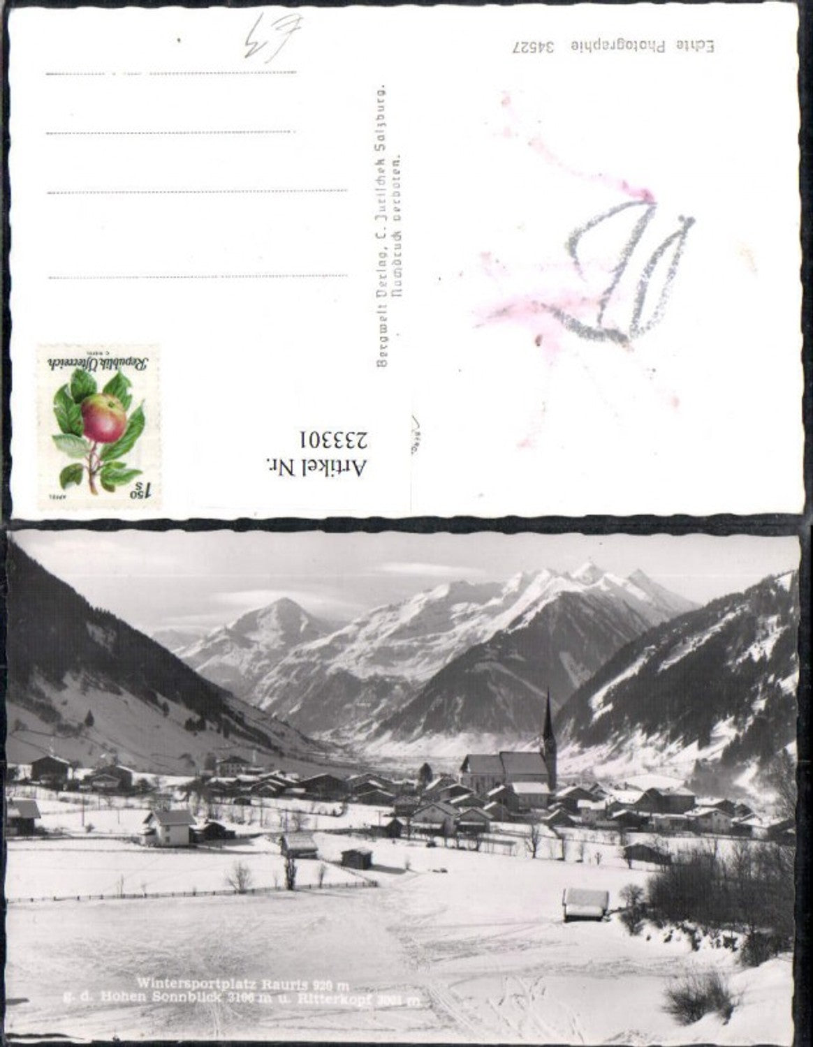 233301,Rauris Totale geg. d. Hohen Sonnblick u. Ritterkopf Winterbild