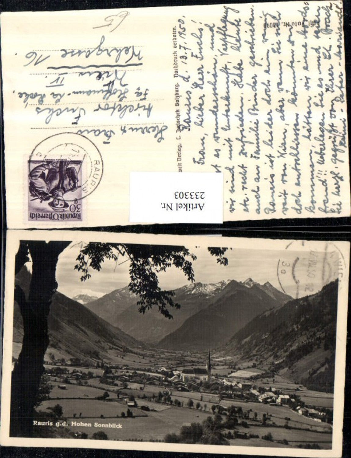 233303,Rauris Totale geg. d. Hohen Sonnblick