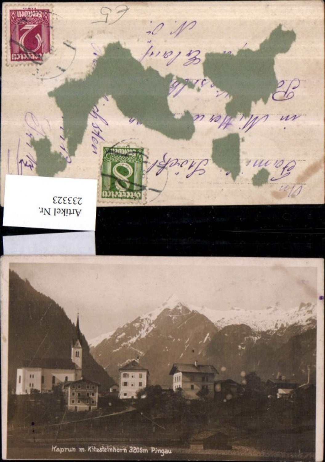 233323,Kaprun Teilansicht Kirche m. Kitzsteinhorn im Pinzgau