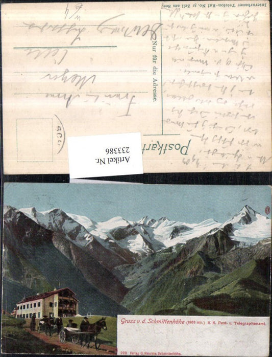 233386,Gruß v. d. Schmittenhöhe b. Zell am See Post u. Telegraphenamt Kutsche
