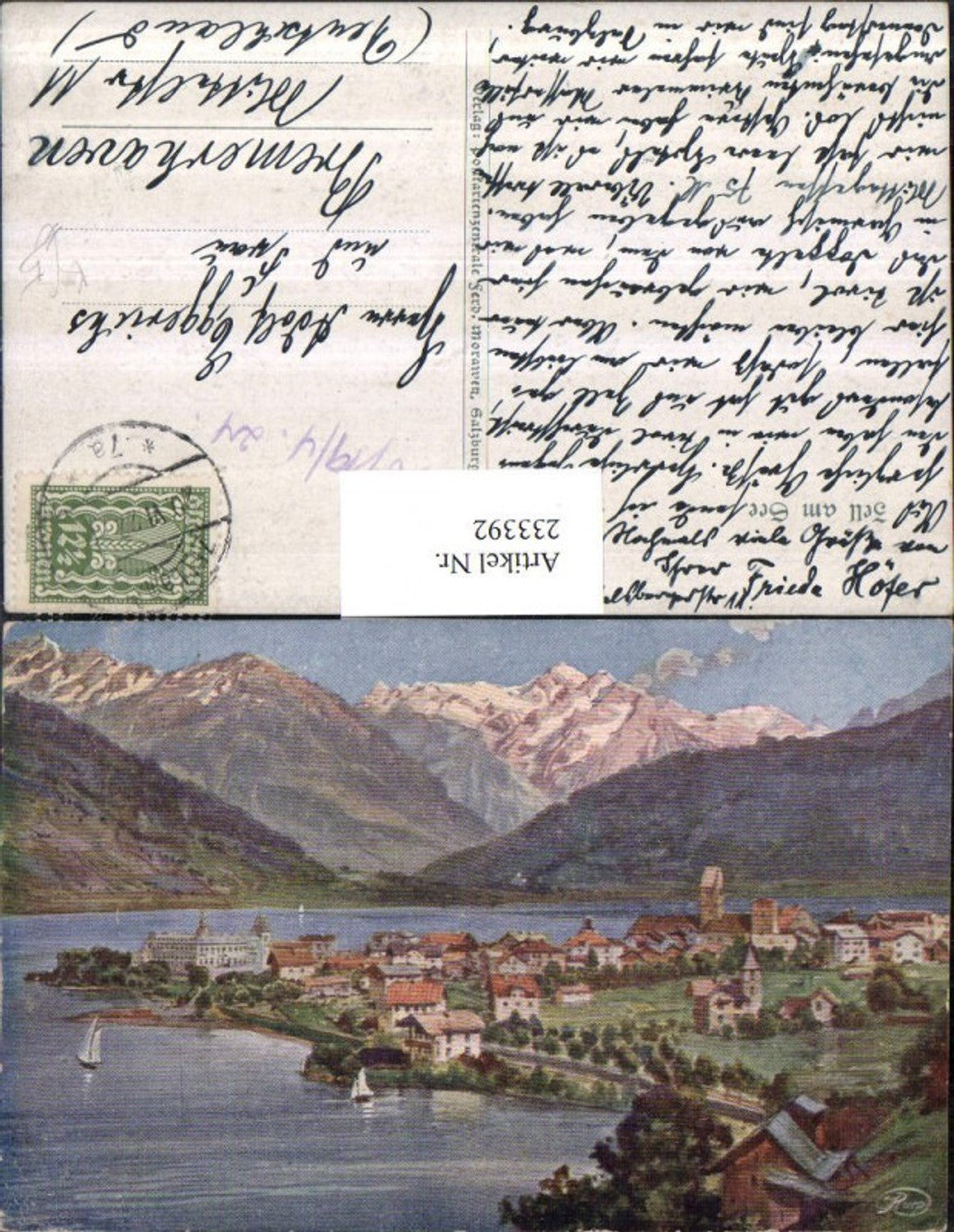 233392,Künstler AK Ruep Zell am See Totale