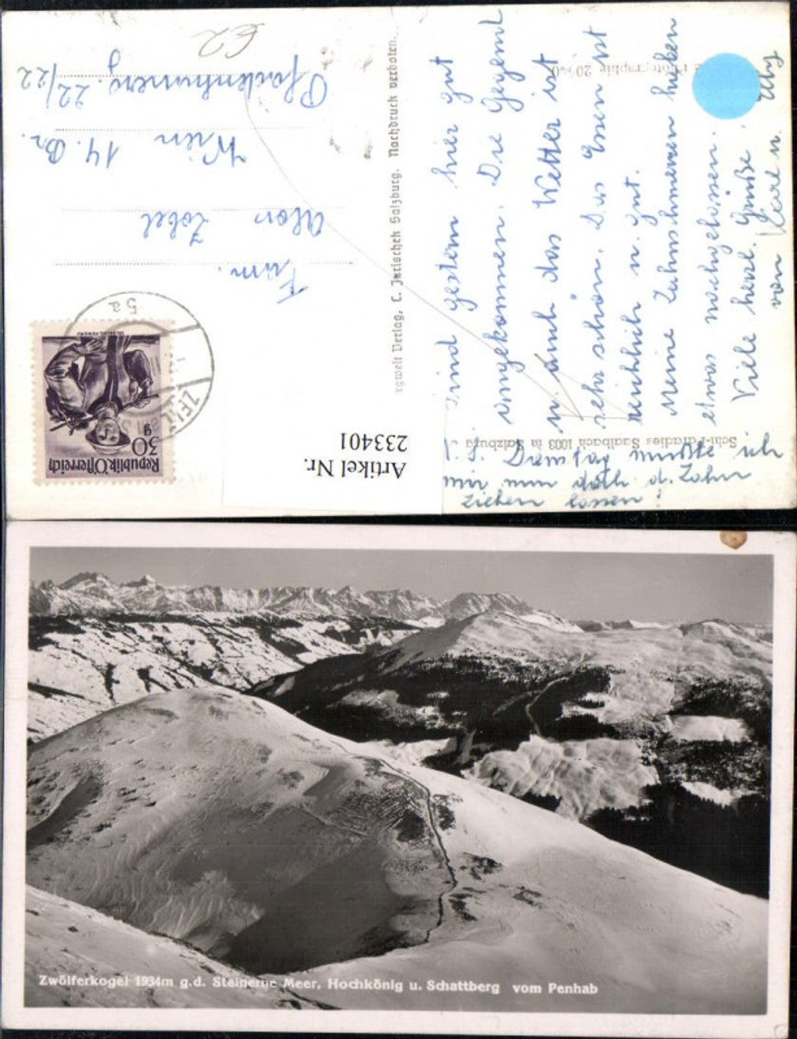 233401,Zwölferkogel geg. d. Steinerne Meer Hochkönig u. Schattberg v. Penhab b. Saalbach Winterbild