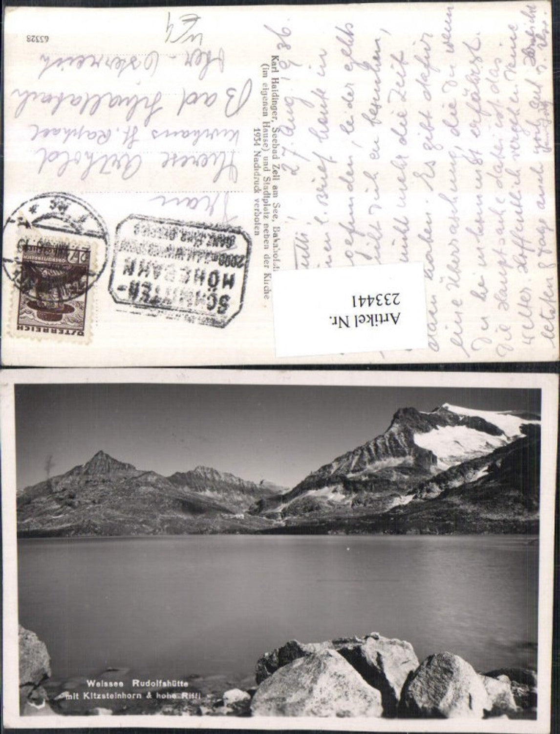 233441,Weißsee See Rudolfshütte m. Kitzsteinhorn u. Hohe Riffl b. Uttendorf