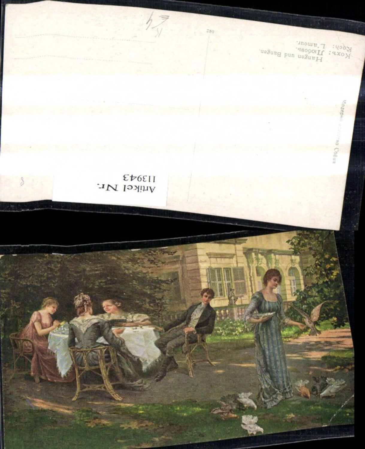 113943,Künstler Ak Koch L Amour Liebe Hangen u. Bangen Tauben Frau