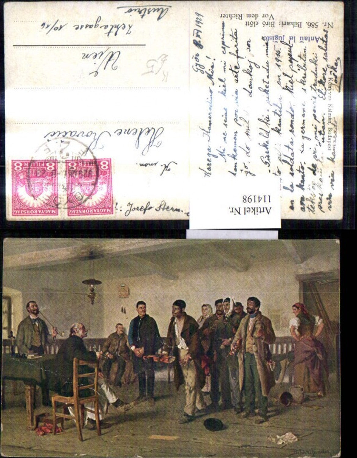 114198,Künstler Ak Bihari Vor dem Richter