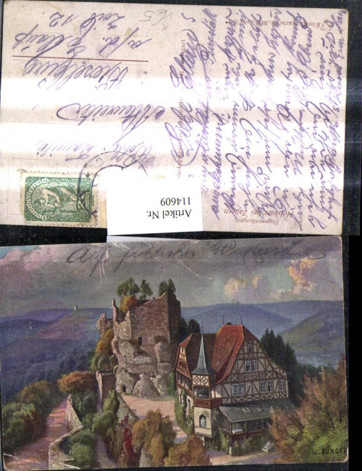 114609,Künstler Ak W. Bürger Vogesenburg Hochbarr b. Zabern