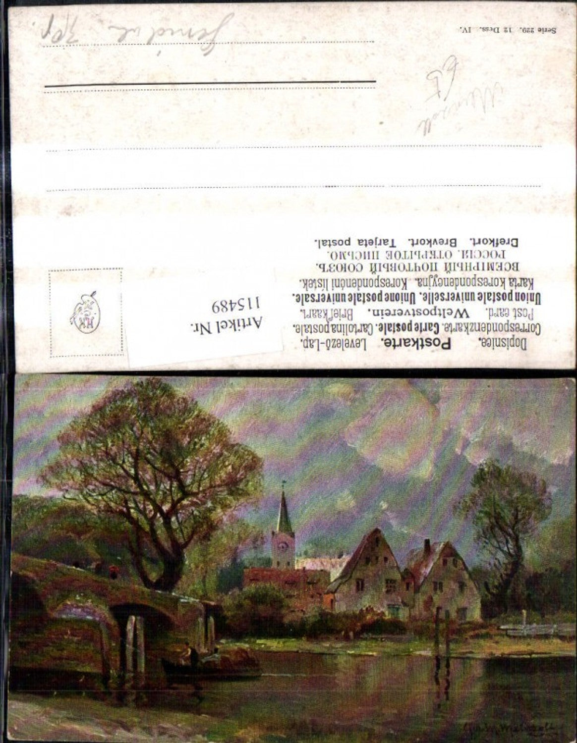 115489,Künstler Ak Meinzolt Dorf Brücke Landschaft