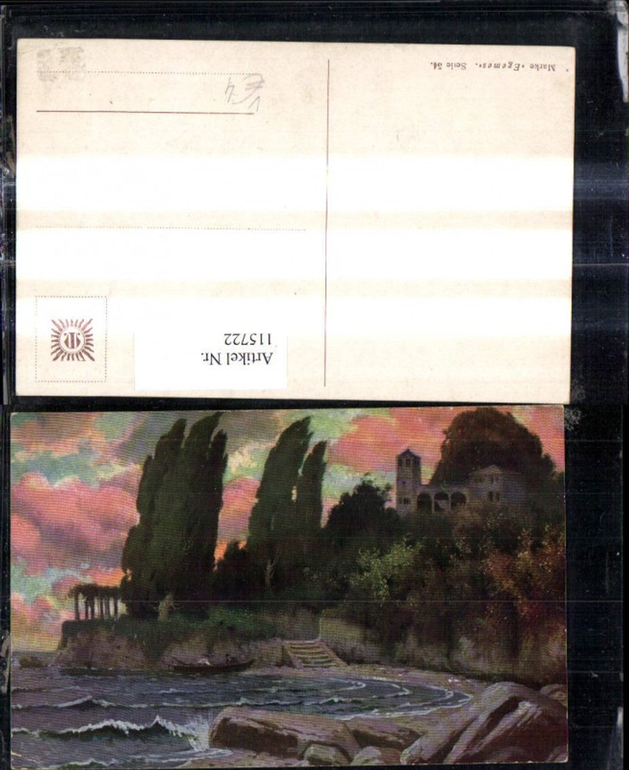 115722,Künstler Ak Landschaft Küste Brandung Ruderboot pub Egemes 54