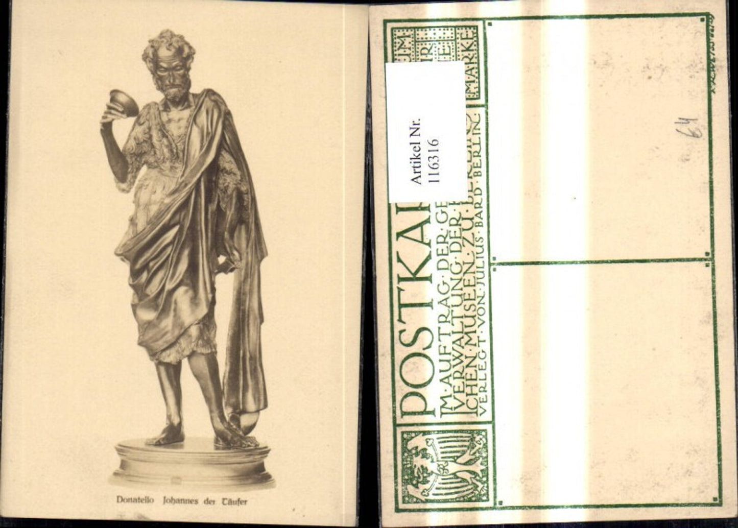 116316,Künstler Ak Donatello Johannes d. Täufer Statue